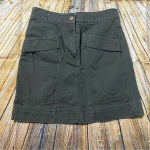 Anna Glover H&M Olive Green Denim Mini Skirt Cotton Pockets